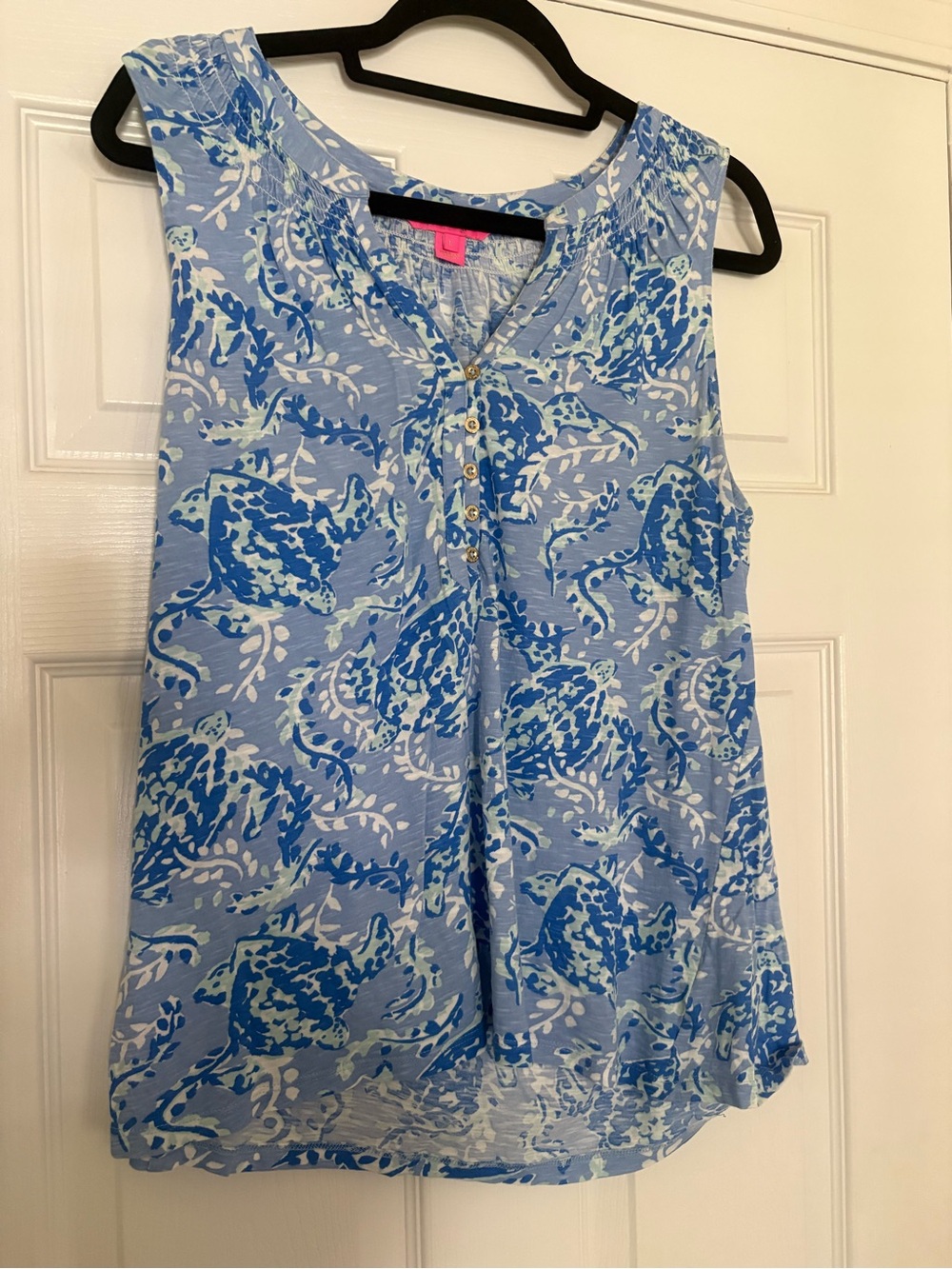 Lilly Pulitzer Essie Tank Top in the print “Blue Peri Turtley Awesome”